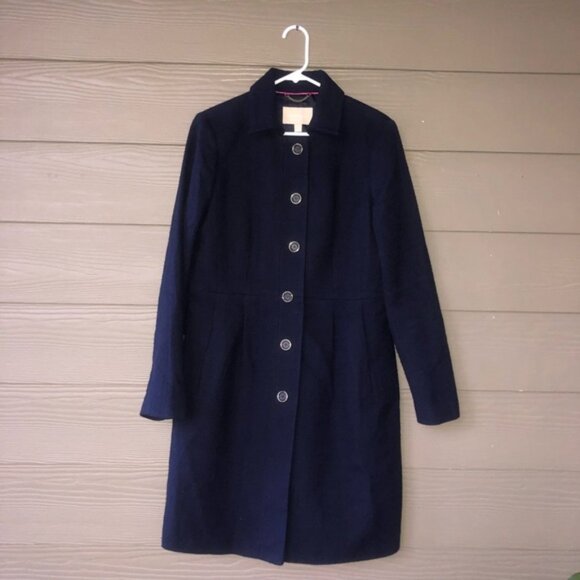 Banana Republic Women's Navy Coat Size Large - Picture 1 of 6